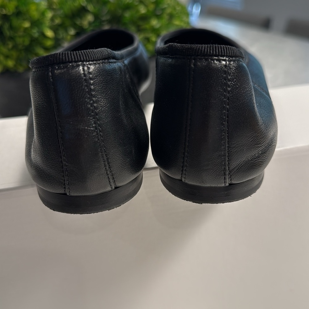 PHOEBE PHILO black leather ballet flats - Picture 6 of 9